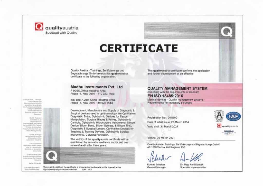 EN ISO 13485 2016 certificate NEW