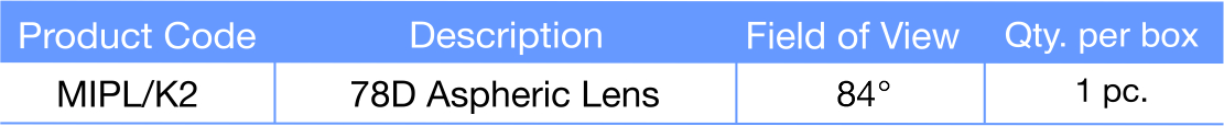 78D-Aspheric-Lens-Table